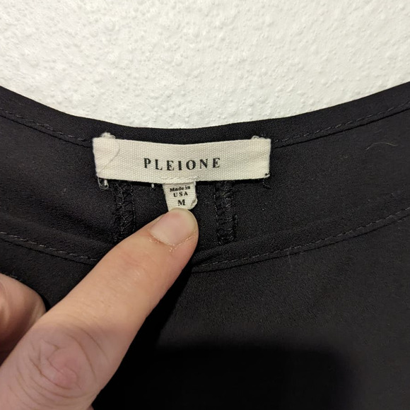 Pleione Black Sheer Blouse Women's Top - Picture 4 of 5